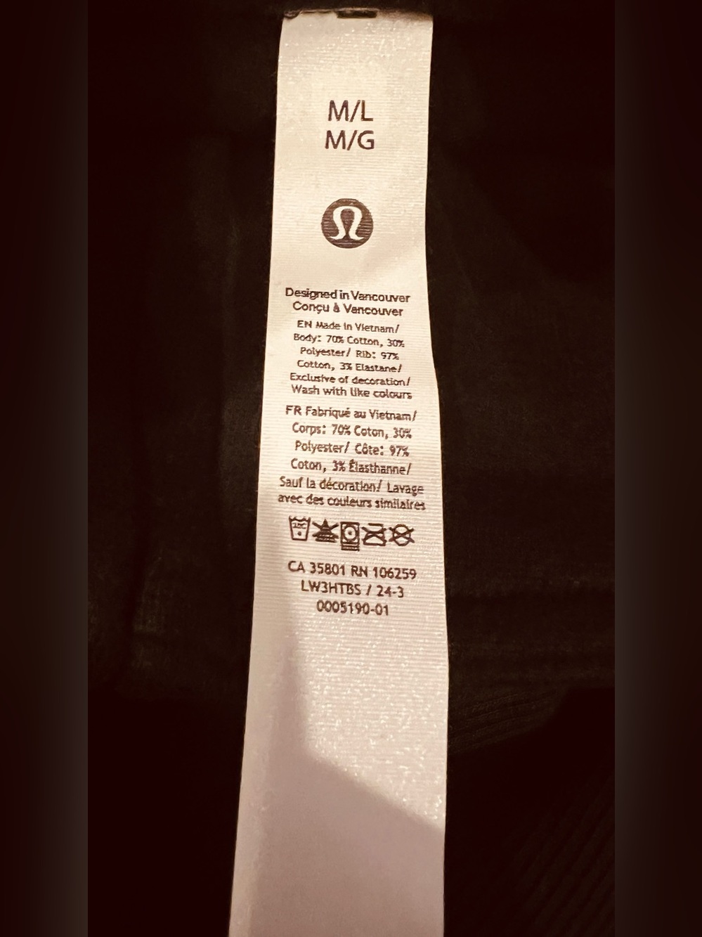 Lululemon Scuba Oversized Funnel Neck Half Zip Black M/L NWT Thumbholes - Picture 9 of 9